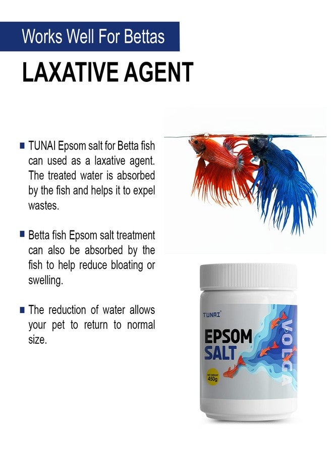 Tunai Epsom Crystal Aquarium Salt | 450g | for Aquarium Fish Tank, Assist in Treating Dropsy, Regulates pH Levels, Swim Bladder and Regulates Hardness of Fish Tank Water - Image 4